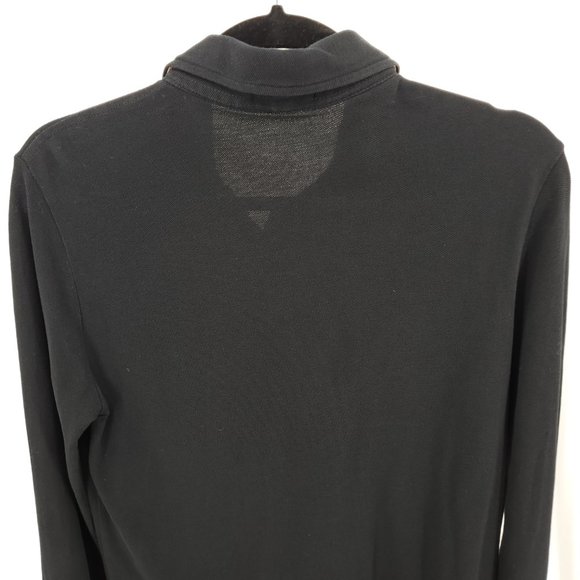 Men's Burberry Brit 100% Cotton Long Sleeve Polo S Black - Picture 6 of 16